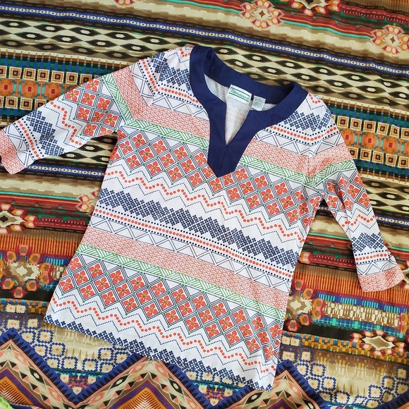 90s vintage patterned tunic - Picture 2 of 5
